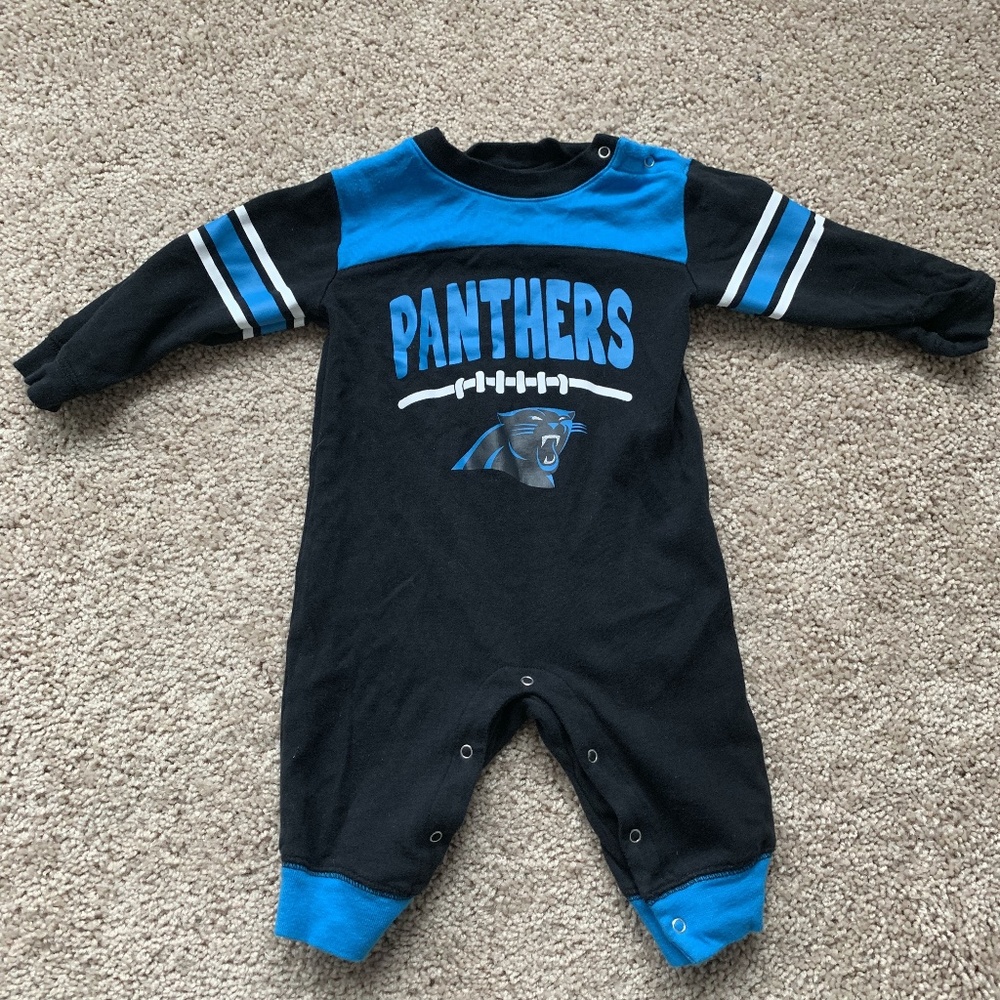 Baby Carolina Panthers Long Sleeve Onesie Playsuit
